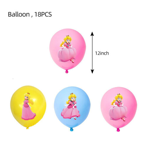 Είδη πάρτι γενεθλίων Princess Peach 12 τεμάχια 1