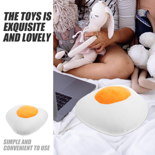NICEXMAS 1Pc Durable Plush Poached Egg Throw Pillow Orange Sofa Decoration 2