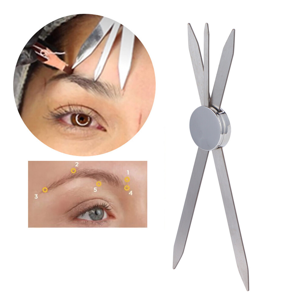 Golden Stainless Steel Eyebrow Ratio Ruler For Microblading & Makeup, 0.9X6x16cm