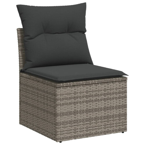 VidaXL vidaXL 8-tlg. Garten-Sofagarnitur mit Kissen Grau Poly Rattan 2