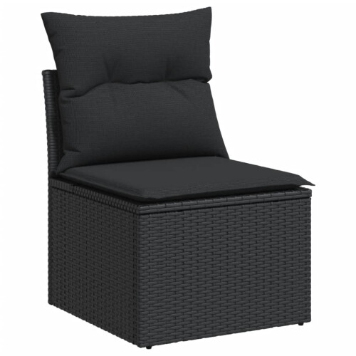 VidaXL vidaXL 6-tlg. Garten-Sofagarnitur mit Kissen Schwarz Poly Rattan 2
