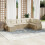 VidaXL vidaXL 8-tlg. Garten-Sofagarnitur mit Kissen Beige Poly Rattan 2