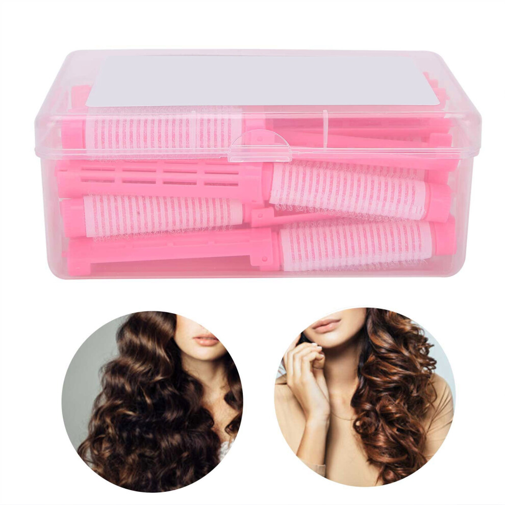 Pink Perm Rods 20Pcs Hair Curlers Fluffy Hair Styling Rollers Professional Kit