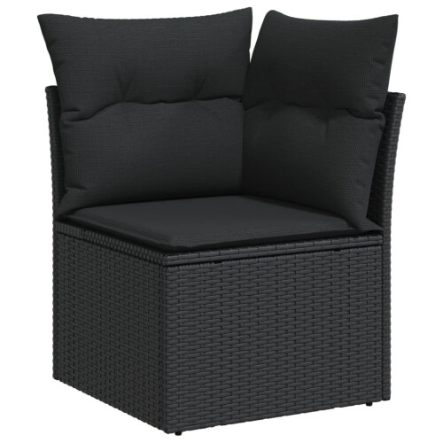 VidaXL vidaXL 9-tlg. Garten-Sofagarnitur mit Kissen Schwarz Poly Rattan 2