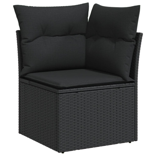 VidaXL vidaXL 10-tlg. Garten-Sofagarnitur mit Kissen Schwarz Poly Rattan 2