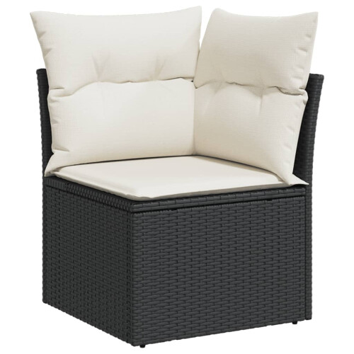 VidaXL vidaXL 9-tlg. Garten-Sofagarnitur mit Kissen Schwarz Poly Rattan 1