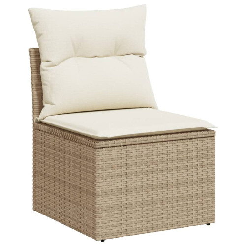 VidaXL vidaXL 9-tlg. Garten-Sofagarnitur mit Kissen Beige Poly Rattan 2