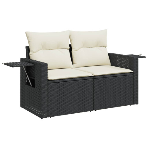 VidaXL vidaXL 14-tlg. Garten-Sofagarnitur mit Kissen Schwarz Poly Rattan 2