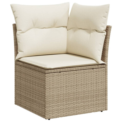 VidaXL vidaXL 10-tlg. Garten-Sofagarnitur mit Kissen Beige Poly Rattan 2