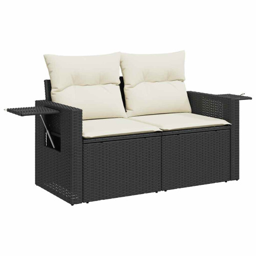 VidaXL vidaXL 11-tlg. Garten-Sofagarnitur mit Kissen Schwarz Poly Rattan 2