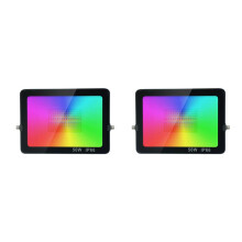2 Pack 50W  LED Flood Light RGB Color Changing Light, +WIFI, IP66 Waterproof Landscape Light EU Plug