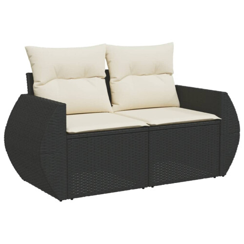 VidaXL vidaXL 9-tlg. Garten-Sofagarnitur mit Kissen Schwarz Poly Rattan 2