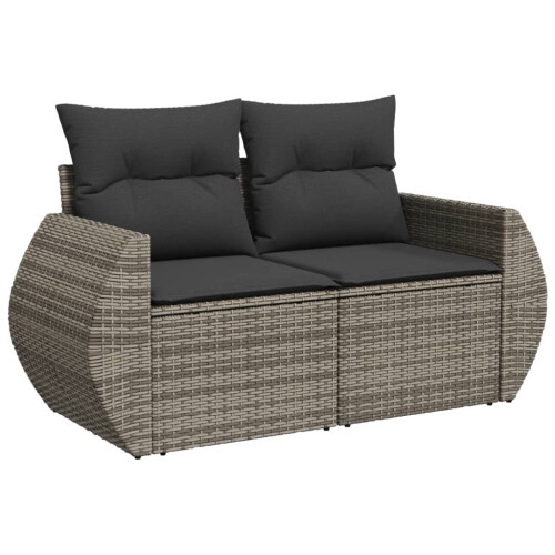 VidaXL vidaXL 8-tlg. Garten-Sofagarnitur mit Kissen Grau Poly Rattan 2