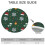 Toalha de mesa natalina listrada em verde e vermelho, redonda de 52 polegadas (132 cm), com borda elástica para um ajuste seguro durante as 6