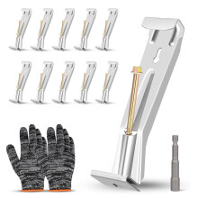 10-Pack Dolda Rännkrokar med Rostsäkra Skruvar och Klämmor för 5-Tums Rännor Av Aluminium Av K-Typ, Reparation Av Hängrännor