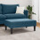 VidaXL vidaXL Fußhocker Blau 77x55x31 cm Samt 3