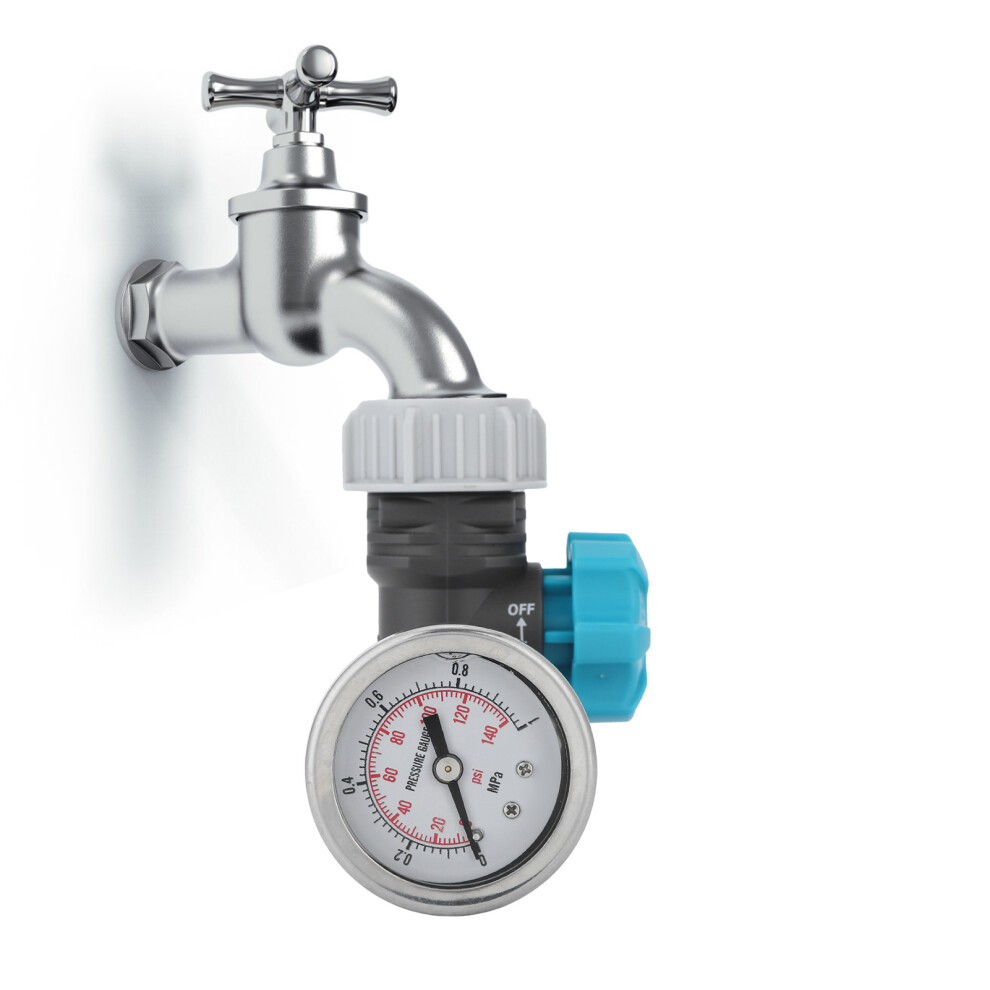 G3/4In Adjustable Water Pressure Regulator Valve With Gauge, Greenhouse Garden 7891391914440