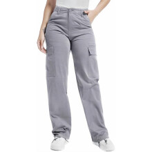 Pantaloni cargo da donna larghi, vestibilità comoda, casual, in cotone, da trekking con 6 tasche, grigi