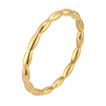 Women's Stainless Steel 2MM Simple Classic Stackable Forefinger Ring Gold Size 8