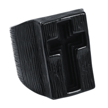 Men's and Women's Stainless Steel Retro Individuality Hip Hop Punk Amulet Cross Ring Black Size 9