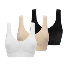3-delige comfortabele bh, naadloze slaap-bh met uitneembare pads, yoga-bh, sport-bh voor dames D2XL