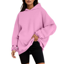 Oversized Hoodies for Women Half Zip Sweatshirt Y2k Jacket Pockets Oversized Tops Clothes, Pink, Size S
