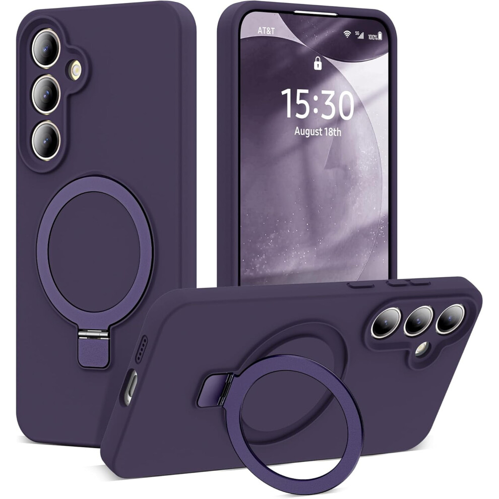 Slim Liquid Silicone Phone Case For Samsung Galaxy S24 6.2'', Magsafe-Compatible, Military-Grade Protection, Deep Purple 9489952306193
