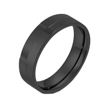 Men's Stainless Steel 6MM Personalized Creative Simple Wedding Band Ring Black Size 11