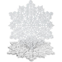 Sets de table ronds de Noël à motif neige, lot de 6, en vinyle doré