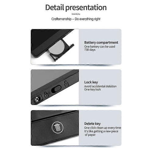 Tablette d'écriture LCD ultra-fine à écran 6,5 pouces avec bloc-notes électronique ultra-fin 2