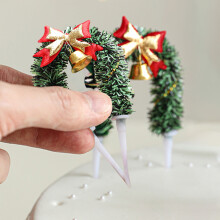 Mini LED Christmas Tree Cake Topper Green 7.9in
