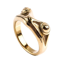 Men's Stainless Steel Vintage Personalized Animal Cute Frog Ring Gold Size 11