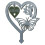 Insert de pelouse en forme de cœur avec décor papillon et fleur 1