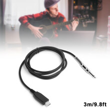 USB Guitar Cable 3M Mono Jack to USB 2.0 for PC Recording