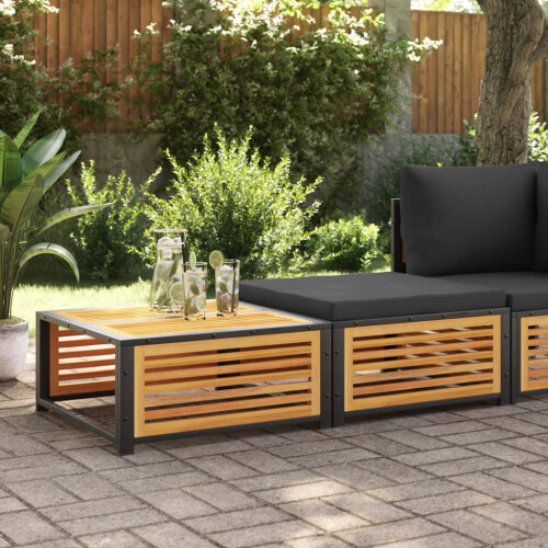 VidaXL vidaXL Gartentisch mit Hocker Massivholz Akazie 1