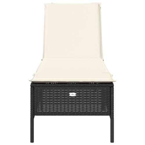 VidaXL vidaXL Sonnenliege mit Auflage Schwarz Poly-Rattan 2