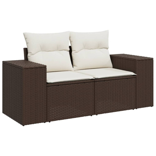 VidaXL vidaXL 5-tlg. Garten-Sofagarnitur mit Kissen Braun Poly Rattan 2