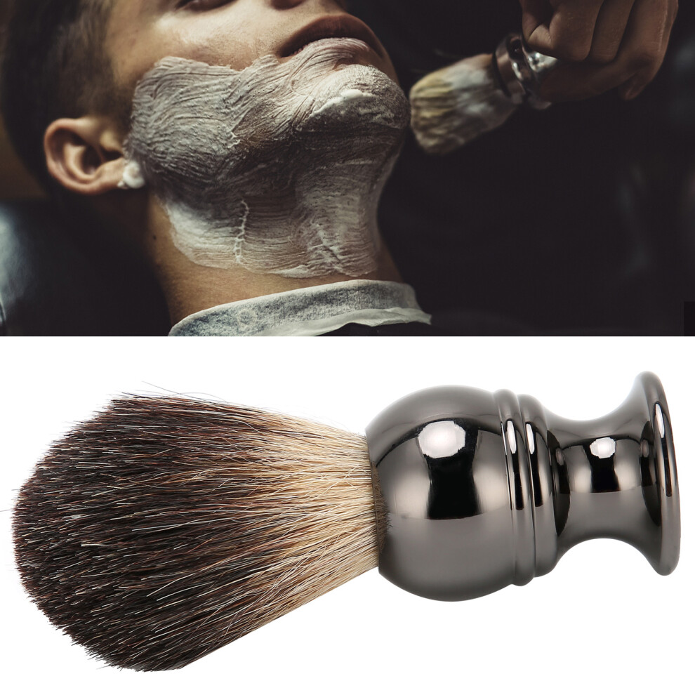 Shaving Brush for Men Stainless Steel Handle Gun Colour Travel Compact Grooming