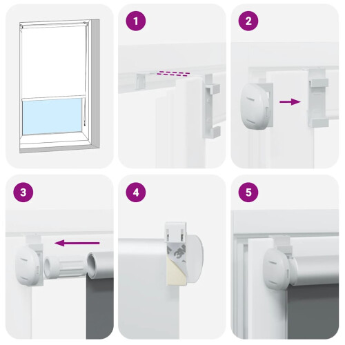 VidaXL vidaXL Roller Blind Blackout Light Grey 105x210 cm Fabric Width 100.7 cm Polyester 2