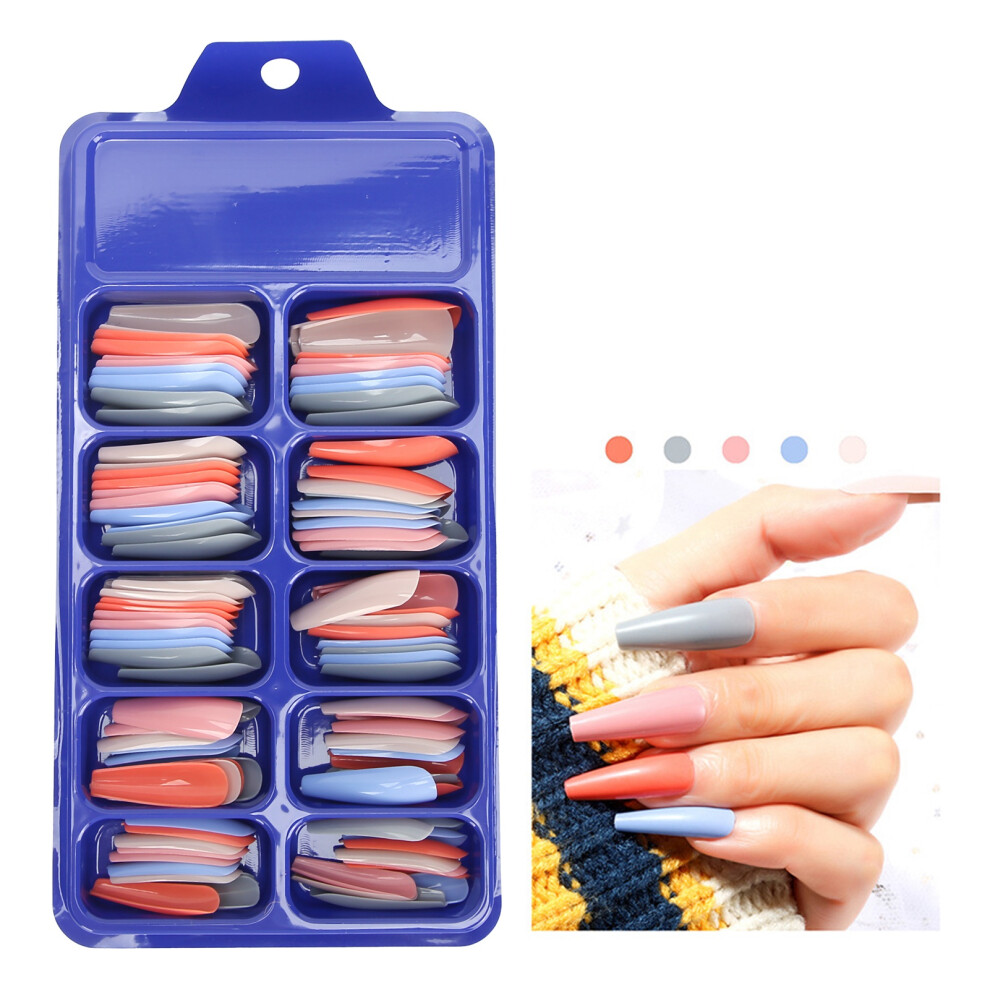 Home Salon Fake Nail Tips Full Cover Colorful Design 01 Manicure Tool
