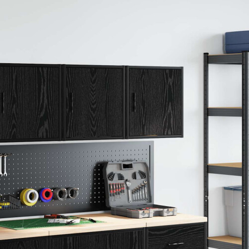 VidaXL vidaXL Garage Wall Cabinets 2 pcs Black Engineered Wood 2