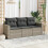 VidaXL vidaXL 3-tlg. Garten-Sofagarnitur mit Kissen Hellgrau Poly Rattan 2