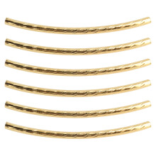 Jewellery Making Accessories 200Pcs Gold Curved Noodle Tube Spacer Beads