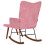 VidaXL vidaXL Schaukelstuhl mit Hocker Pink Velvet 5
