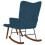 VidaXL vidaXL Schaukelstuhl mit Hocker Blauer Samt 7
