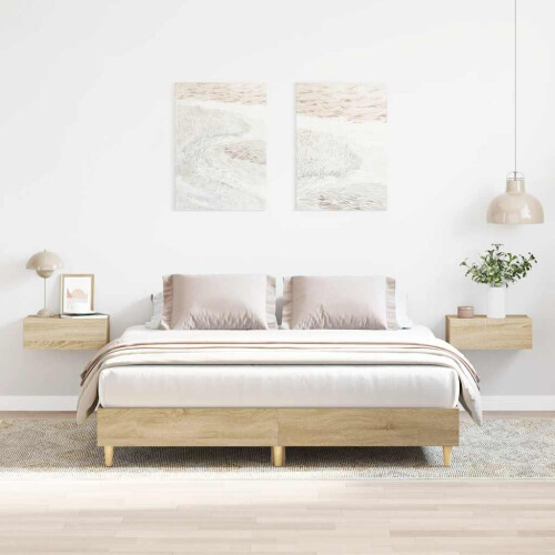 VidaXL vidaXL Bed Frame | Sonoma Oak | Engineered Wood | Double Bed | Rectangular 1