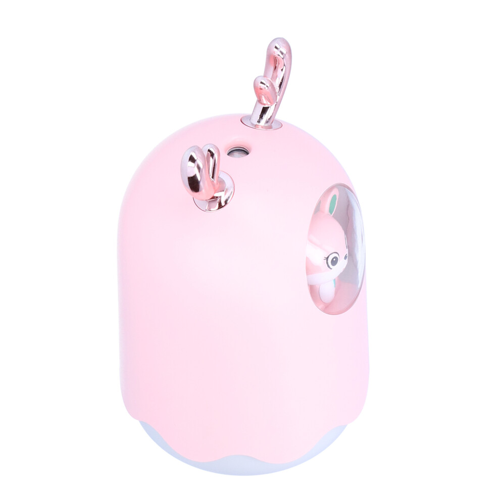 Pink/Light Usb Desktop Air Humidifier With Night 300Ml Diffuser