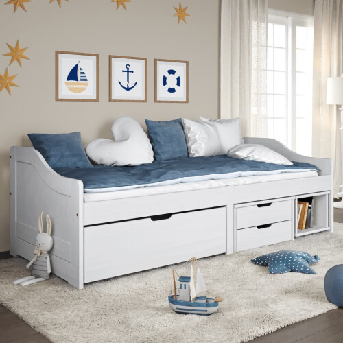 VidaXL vidaXL Day Bed | White | Solid pinewood, engineered wood | Single | Day Bed 1