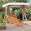 VidaXL vidaXL Swing Bed with Canopy Solid Wood Spruce with Teak Finish 2