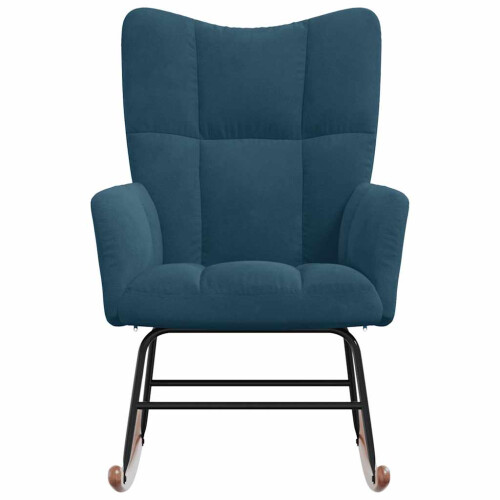 VidaXL vidaXL Schaukelstuhl Blau Samt 2